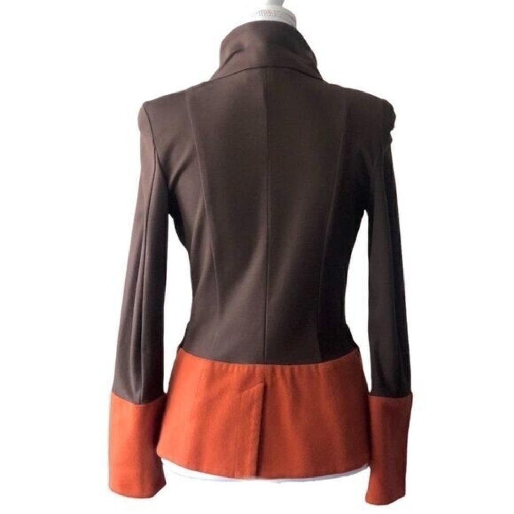 Maria Grazia Severi Wool Blend Suit Blazer Brown Orange Italy Made Womens Size S - Picture 5 of 7